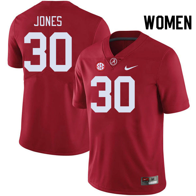 Women #30 Cayden Jones Alabama Crimson Tide College Football Jerseys Stitched-Crimson